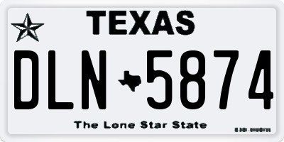 TX license plate DLN5874