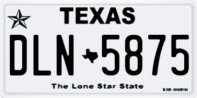 TX license plate DLN5875