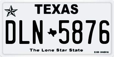 TX license plate DLN5876