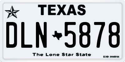 TX license plate DLN5878