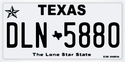 TX license plate DLN5880