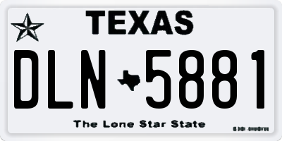 TX license plate DLN5881