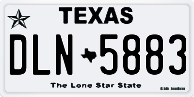 TX license plate DLN5883