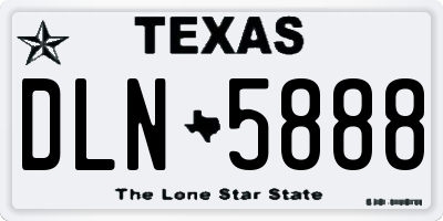 TX license plate DLN5888