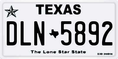 TX license plate DLN5892