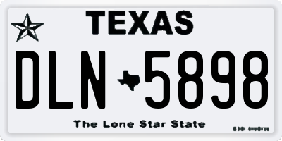 TX license plate DLN5898