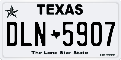 TX license plate DLN5907