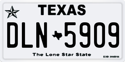 TX license plate DLN5909