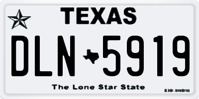 TX license plate DLN5919