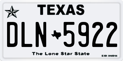 TX license plate DLN5922