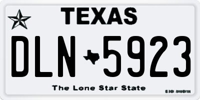 TX license plate DLN5923