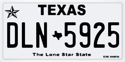 TX license plate DLN5925