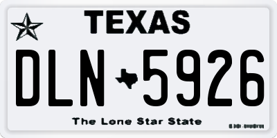 TX license plate DLN5926