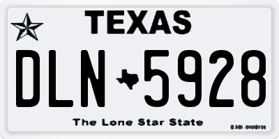 TX license plate DLN5928