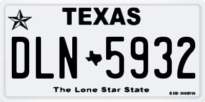 TX license plate DLN5932