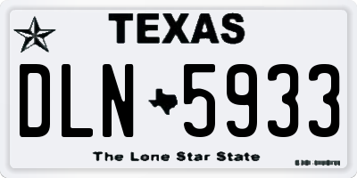 TX license plate DLN5933