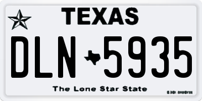 TX license plate DLN5935
