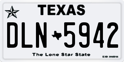TX license plate DLN5942