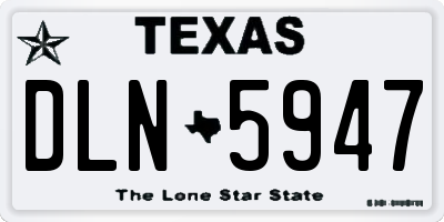 TX license plate DLN5947