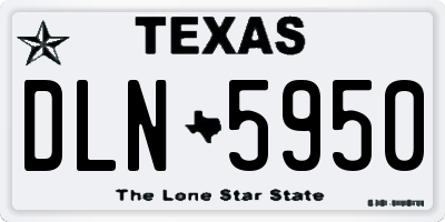 TX license plate DLN5950