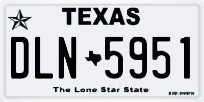 TX license plate DLN5951