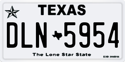 TX license plate DLN5954