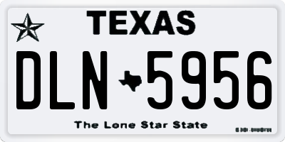 TX license plate DLN5956