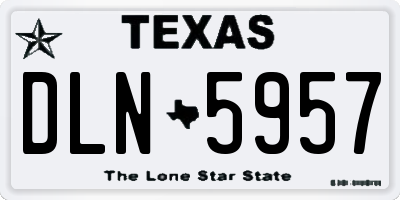 TX license plate DLN5957