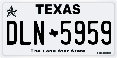 TX license plate DLN5959