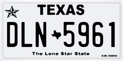 TX license plate DLN5961
