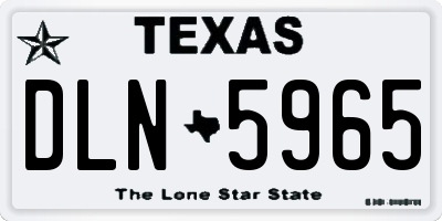 TX license plate DLN5965