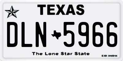 TX license plate DLN5966