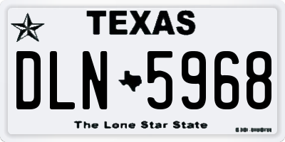 TX license plate DLN5968