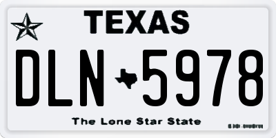 TX license plate DLN5978