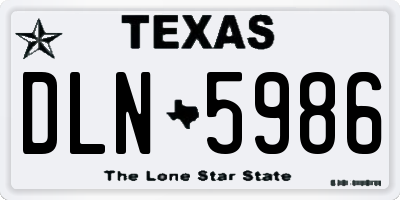 TX license plate DLN5986