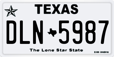 TX license plate DLN5987