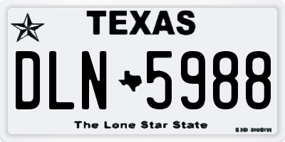 TX license plate DLN5988