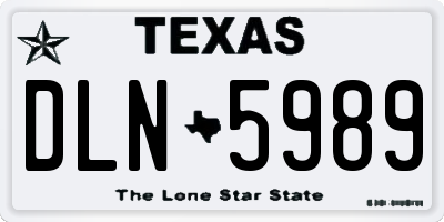 TX license plate DLN5989