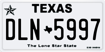 TX license plate DLN5997