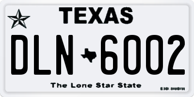 TX license plate DLN6002