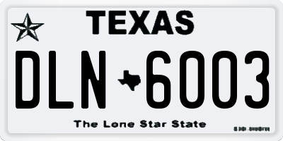 TX license plate DLN6003