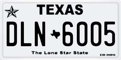 TX license plate DLN6005