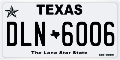TX license plate DLN6006