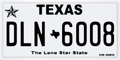 TX license plate DLN6008