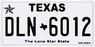 TX license plate DLN6012