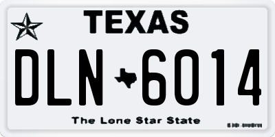 TX license plate DLN6014