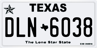 TX license plate DLN6038