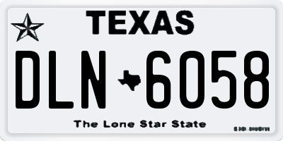 TX license plate DLN6058