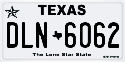 TX license plate DLN6062