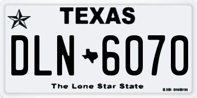 TX license plate DLN6070